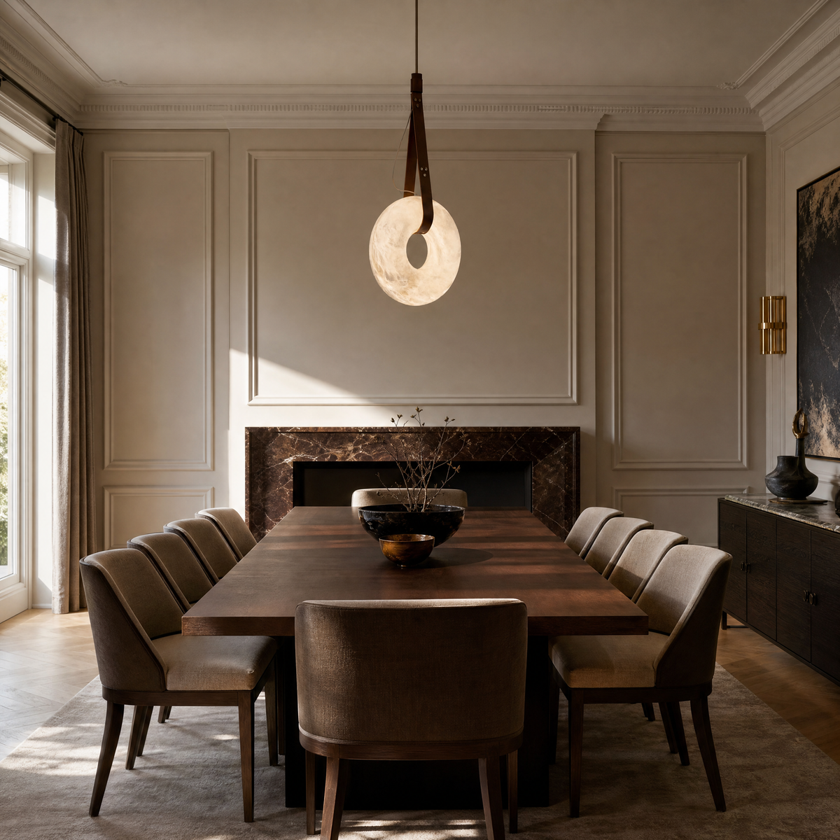 Anello Modern Alabaster Ring Pendant Light