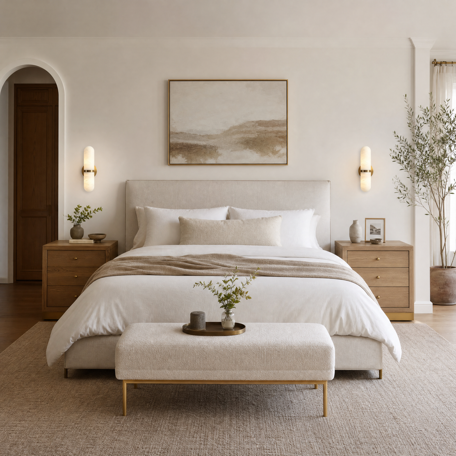 Anello Modern Brushed Brass Wall Sconce