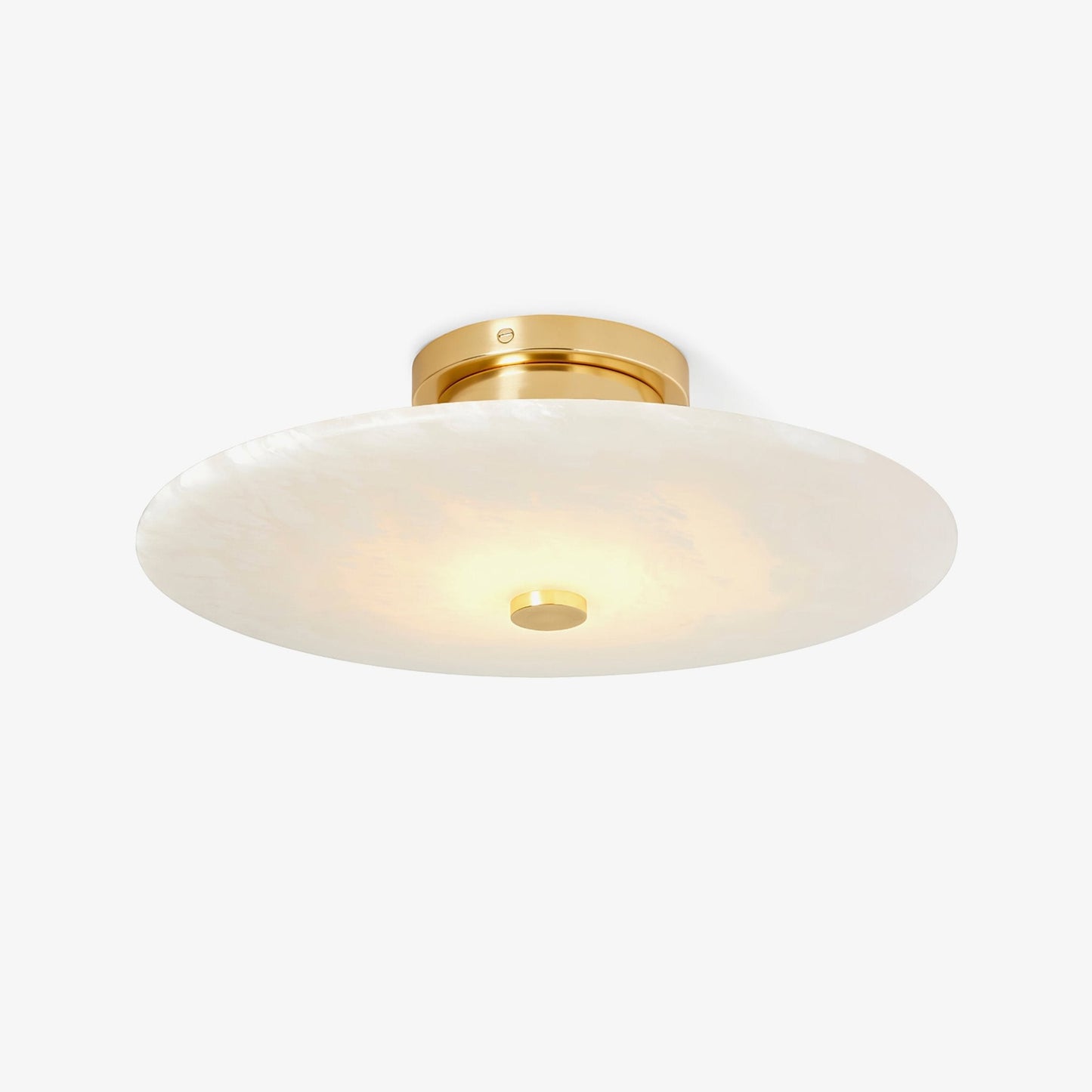 Ankeny Alabaster Brass & White Ceiling Lamp Warm Light