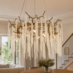 Antique Gold Crystal Branch Chandelier for Dining Room