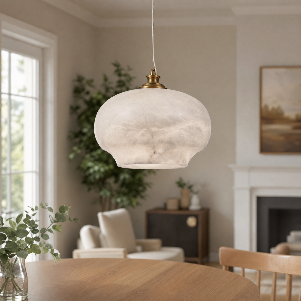 Apple Shape Pendant Alabaster