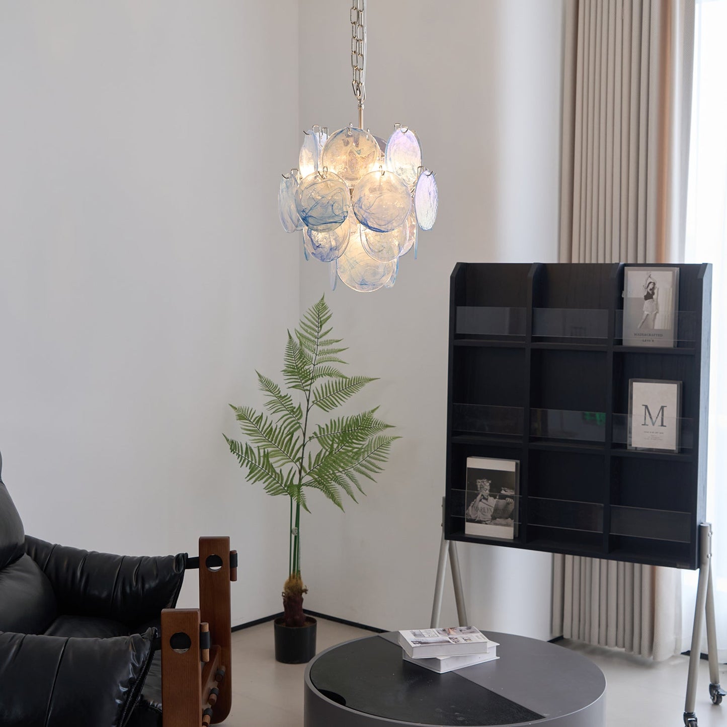 Aqua Blue Glass Murano Chandelier - YIOSI