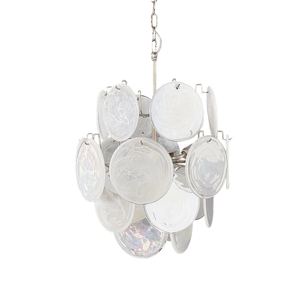 Aqua White Glass Murano Chandelier - YIOSI