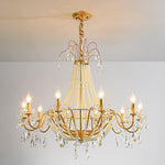 Arcadia Gold Crystal Chandelier with Multi-Head Luxurious Elegance