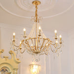 Arcadia Gold Crystal Chandelier with Multi-Head Luxurious Elegance