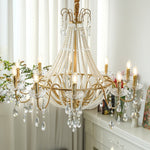 Arcadia Gold Crystal Chandelier with Multi-Head Luxurious Elegance