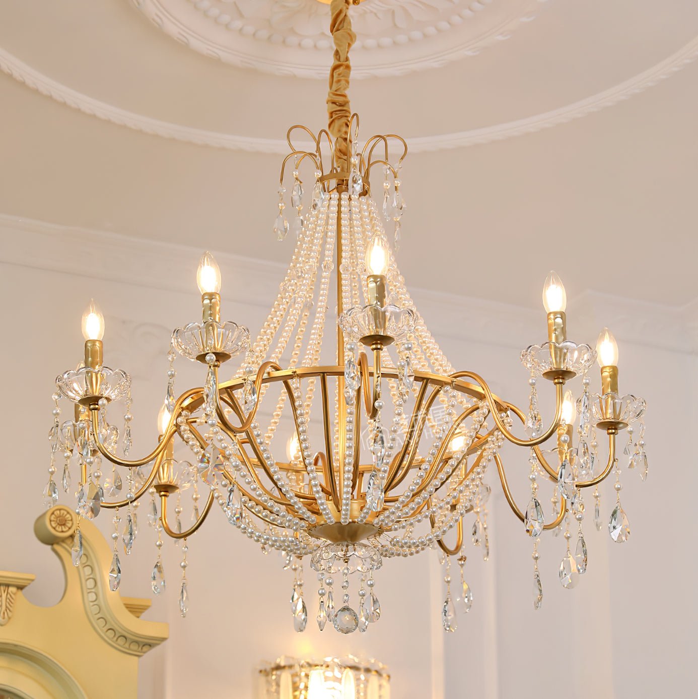 Arcadia Gold Crystal Chandelier with Multi-Head Luxurious Elegance