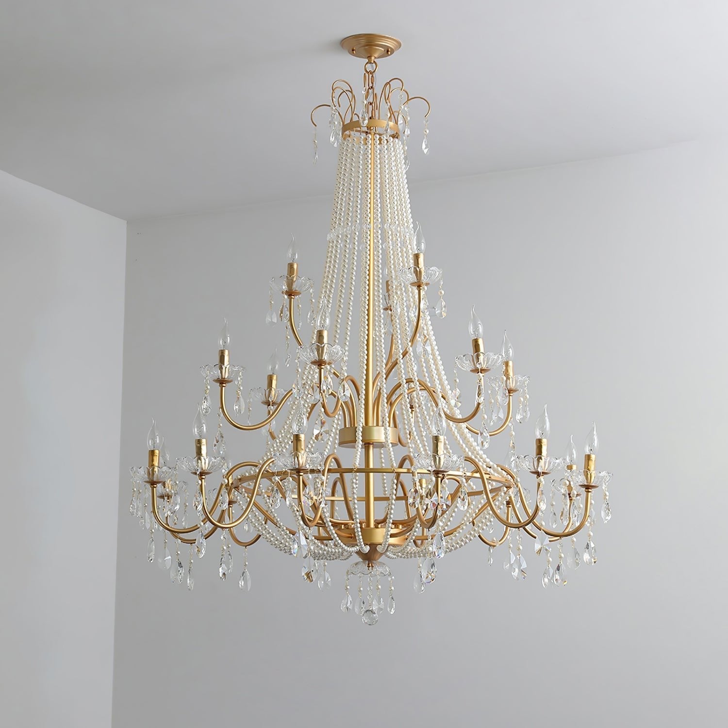Arcadia Gold Crystal Chandelier with Multi-Head Luxurious Elegance