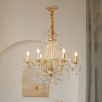 Arcadia Gold Crystal Chandelier with Multi-Head Luxurious Elegance