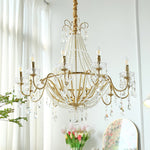 Arcadia Gold Crystal Chandelier with Multi-Head Luxurious Elegance