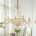 Arcadia Gold Crystal Chandelier with Multi-Head Luxurious Elegance