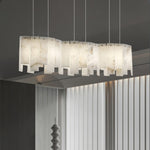 Arctora Alabaster Pendant Lamp with Gold & White Finish