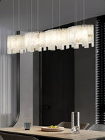 Arctora Alabaster Pendant Lamp with Gold & White Finish