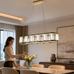 Arcus Contemporary Crystal Linear Chandelier 47"