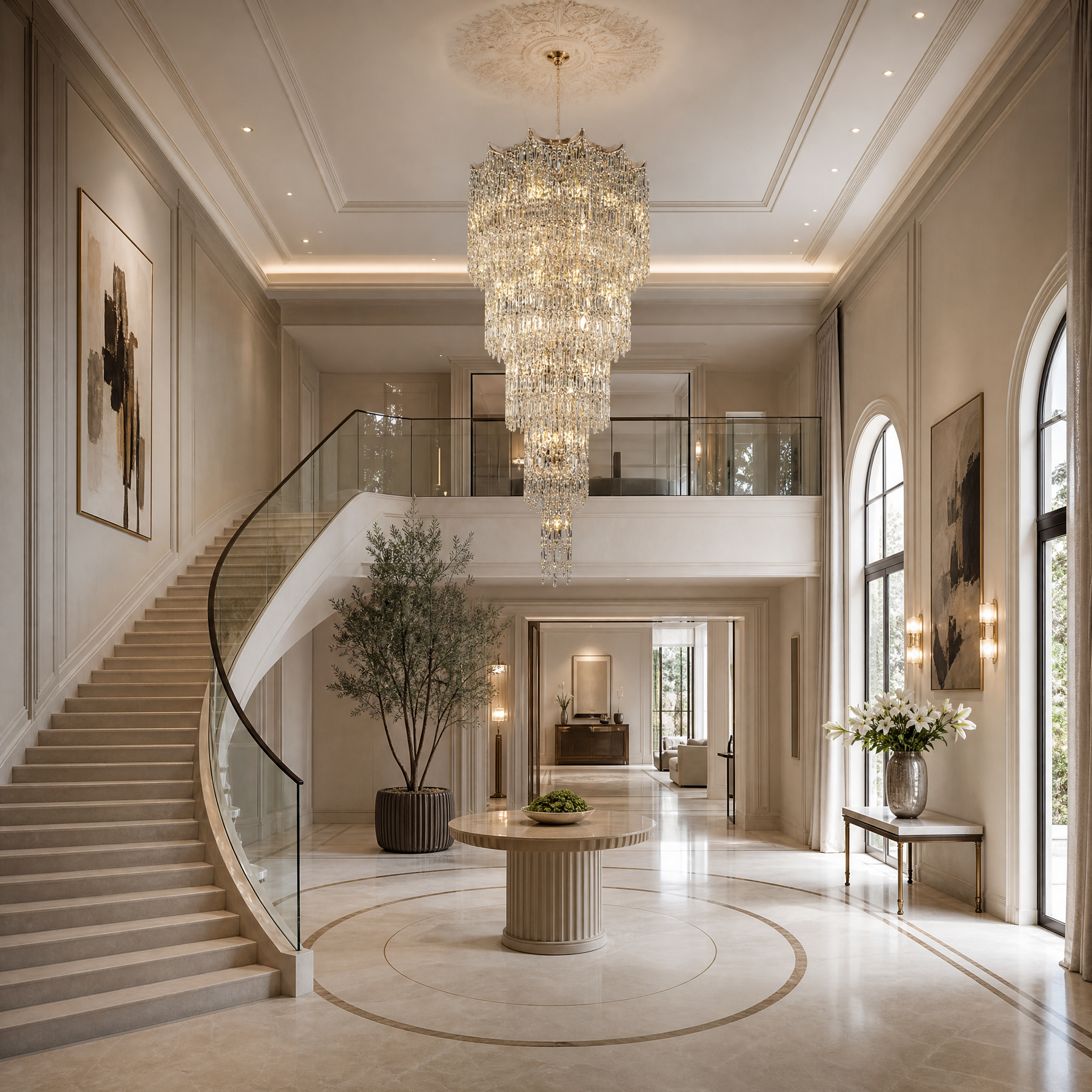Aria Crystal Halo Chandelier