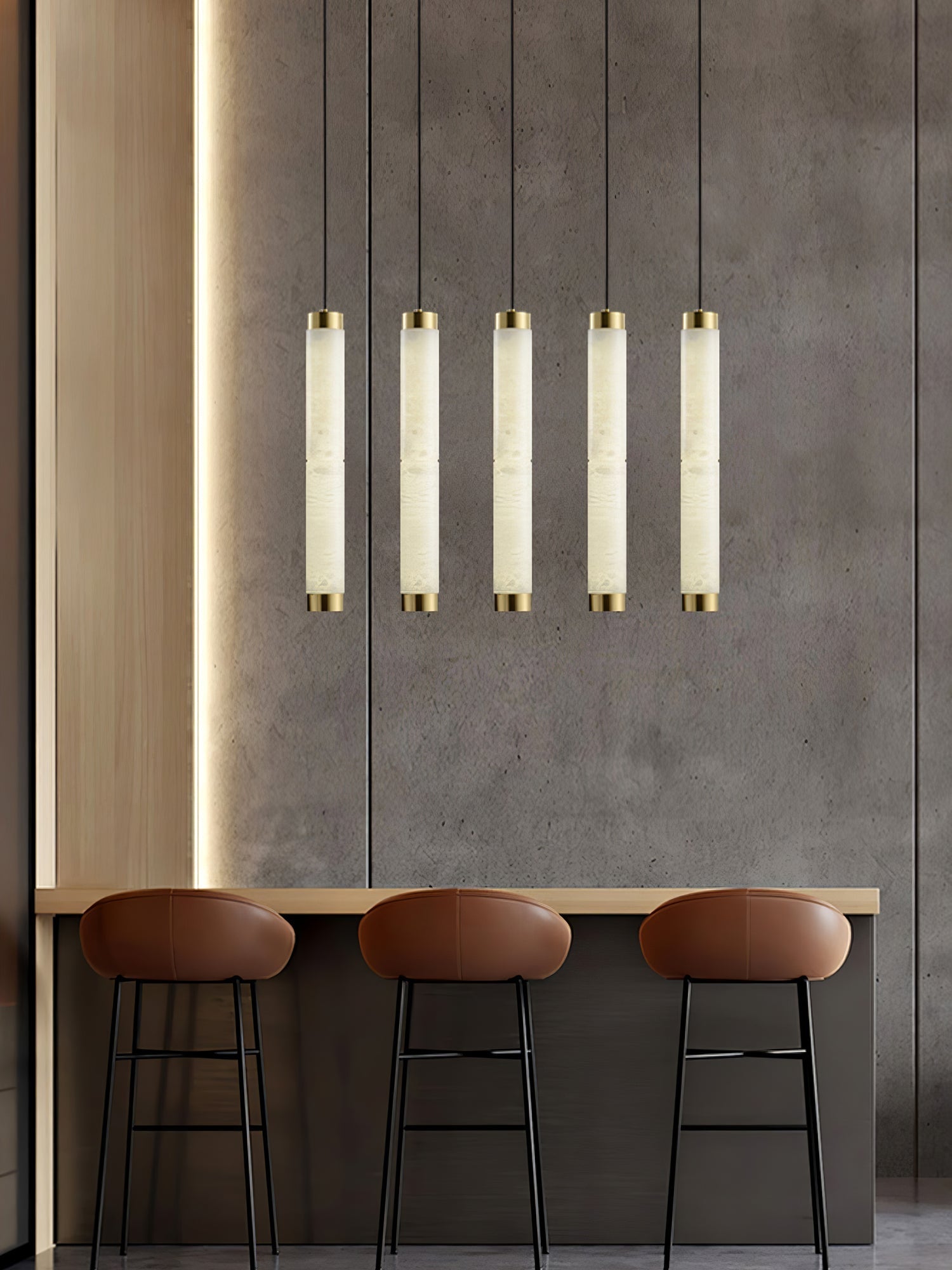 Aria Brushed Brass Alabaster Pendant Lamp – Elegant Ceiling Light