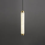 Aria Brushed Brass Alabaster Pendant Lamp – Elegant Ceiling Light