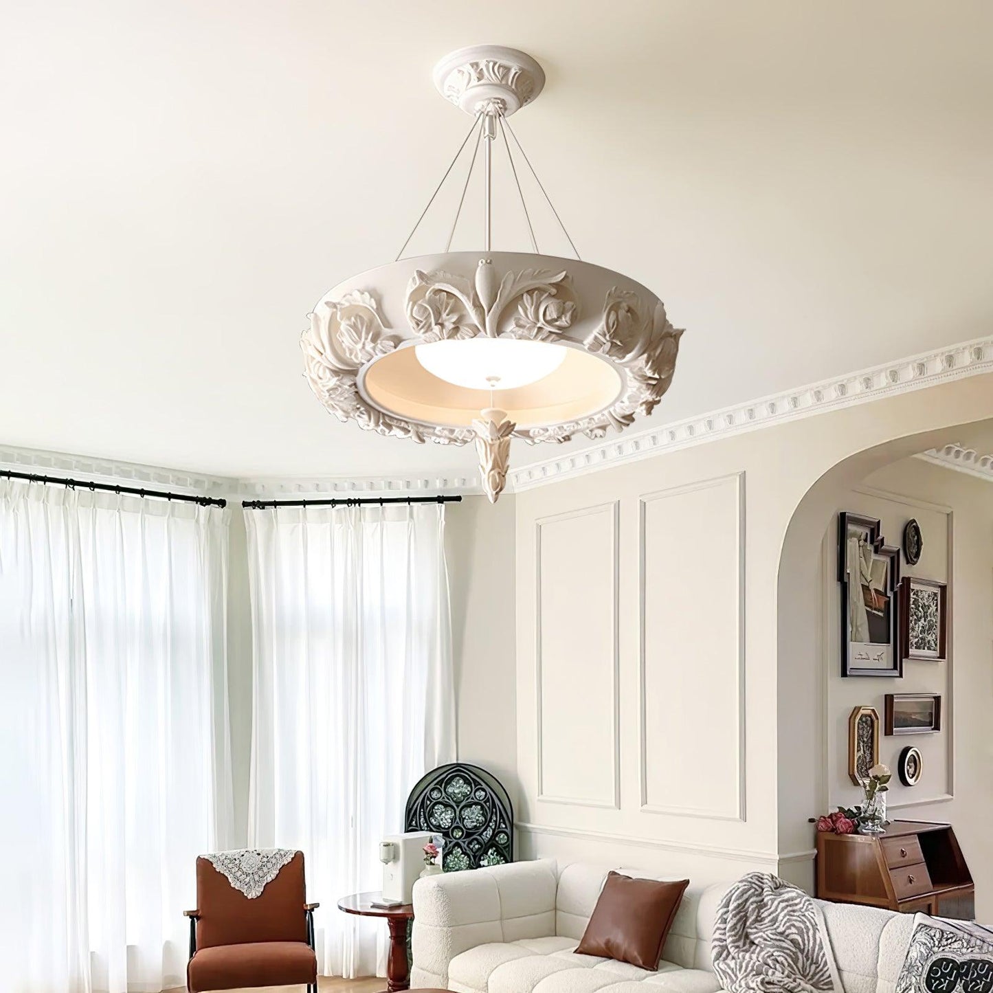 Artistic Carved Plaster Chandelier - YIOSI