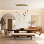 Aspen Hand-Blown Glass Oval Chandelier 39" L