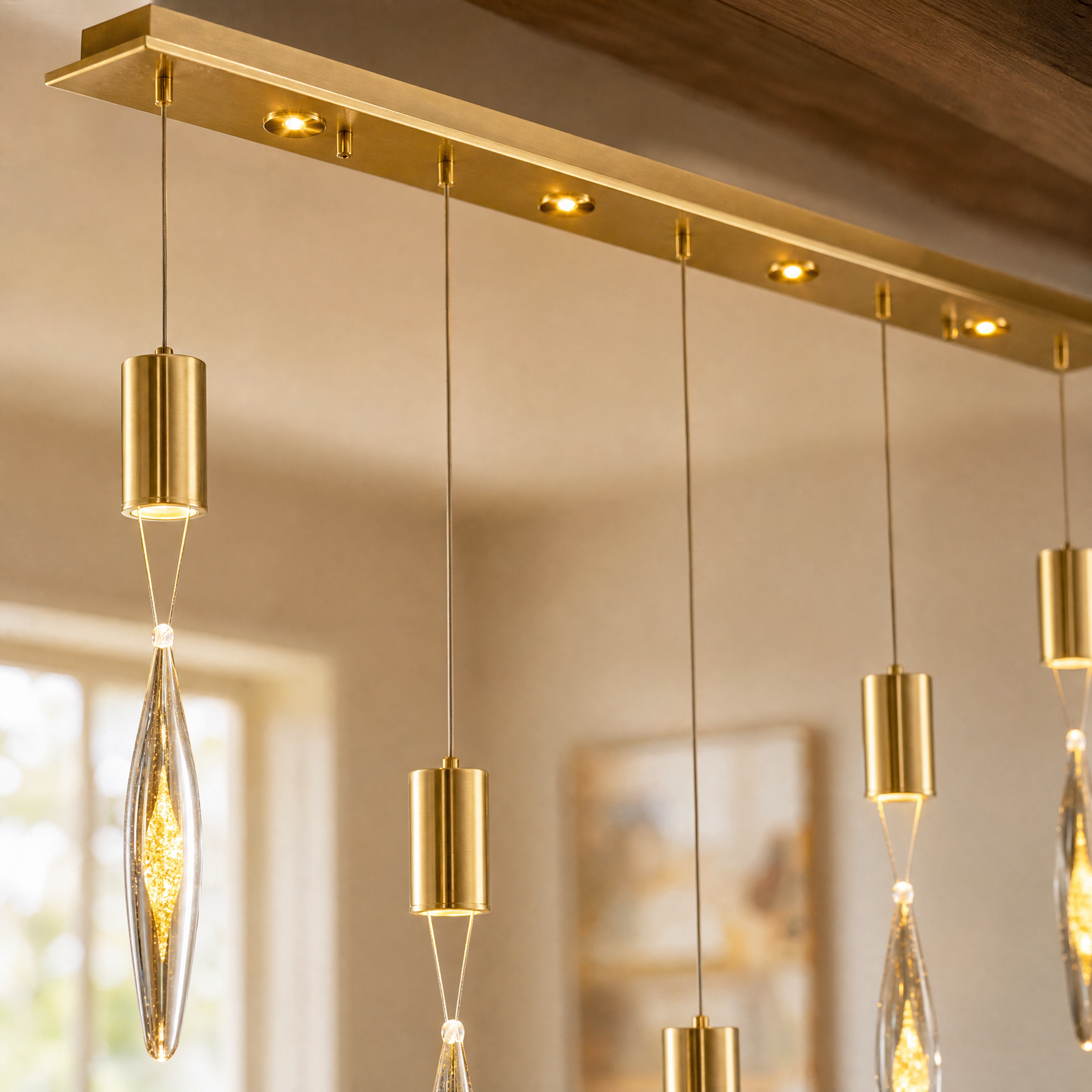 Aspen Linear Hand-Blown Glass Pendant 47"