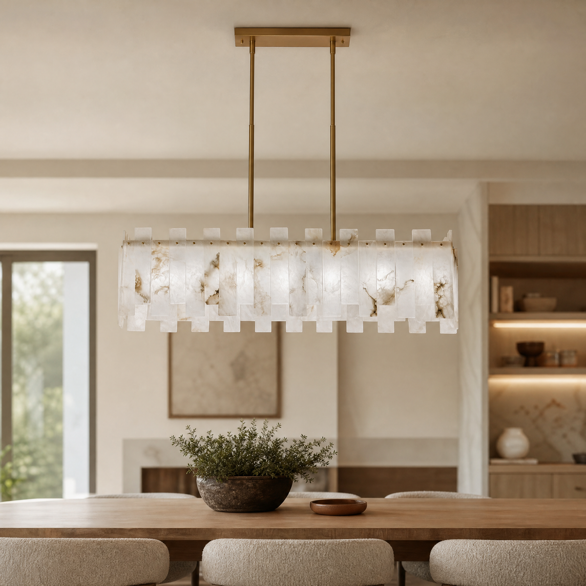 Aurelia Alabaster Linear Chandelier