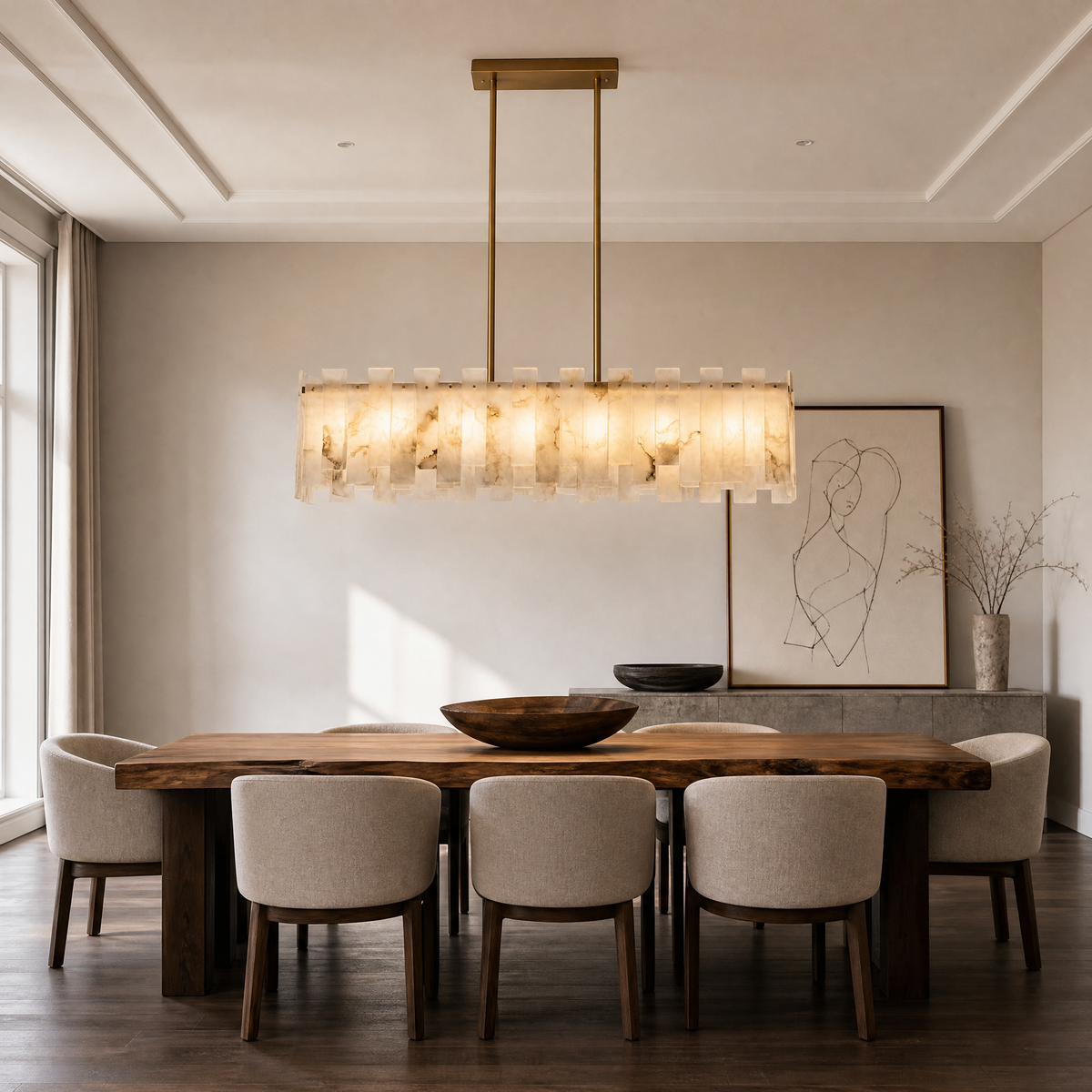Aurelia Alabaster Linear Chandelier