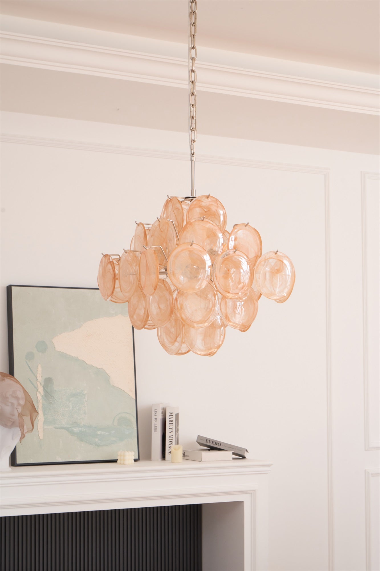 Aurelia Apricot Murano Glass Chandelier - YIOSI