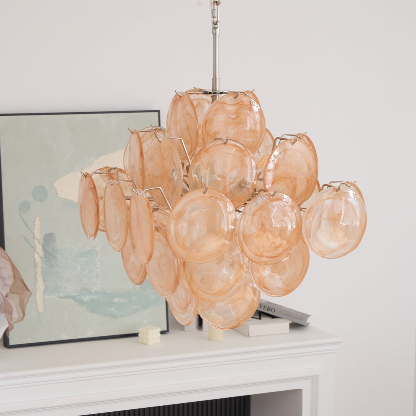 Aurelia Apricot Murano Glass Chandelier - YIOSI