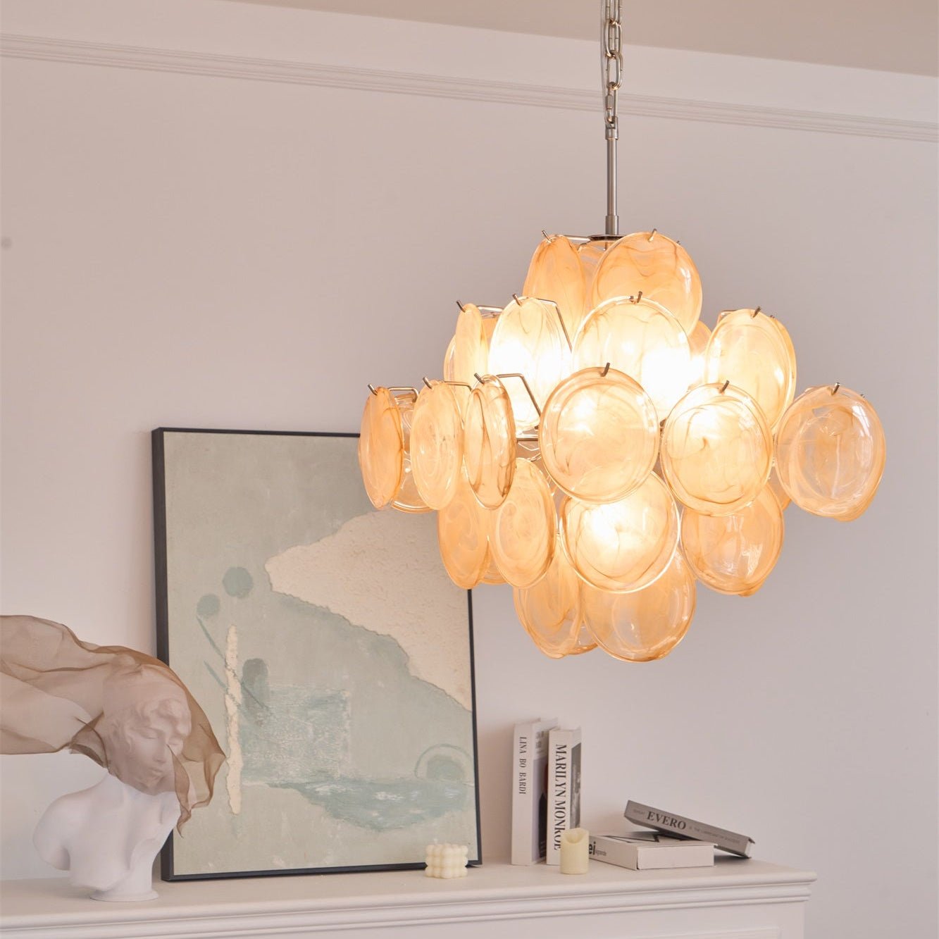 Aurelia Apricot Murano Glass Chandelier - YIOSI