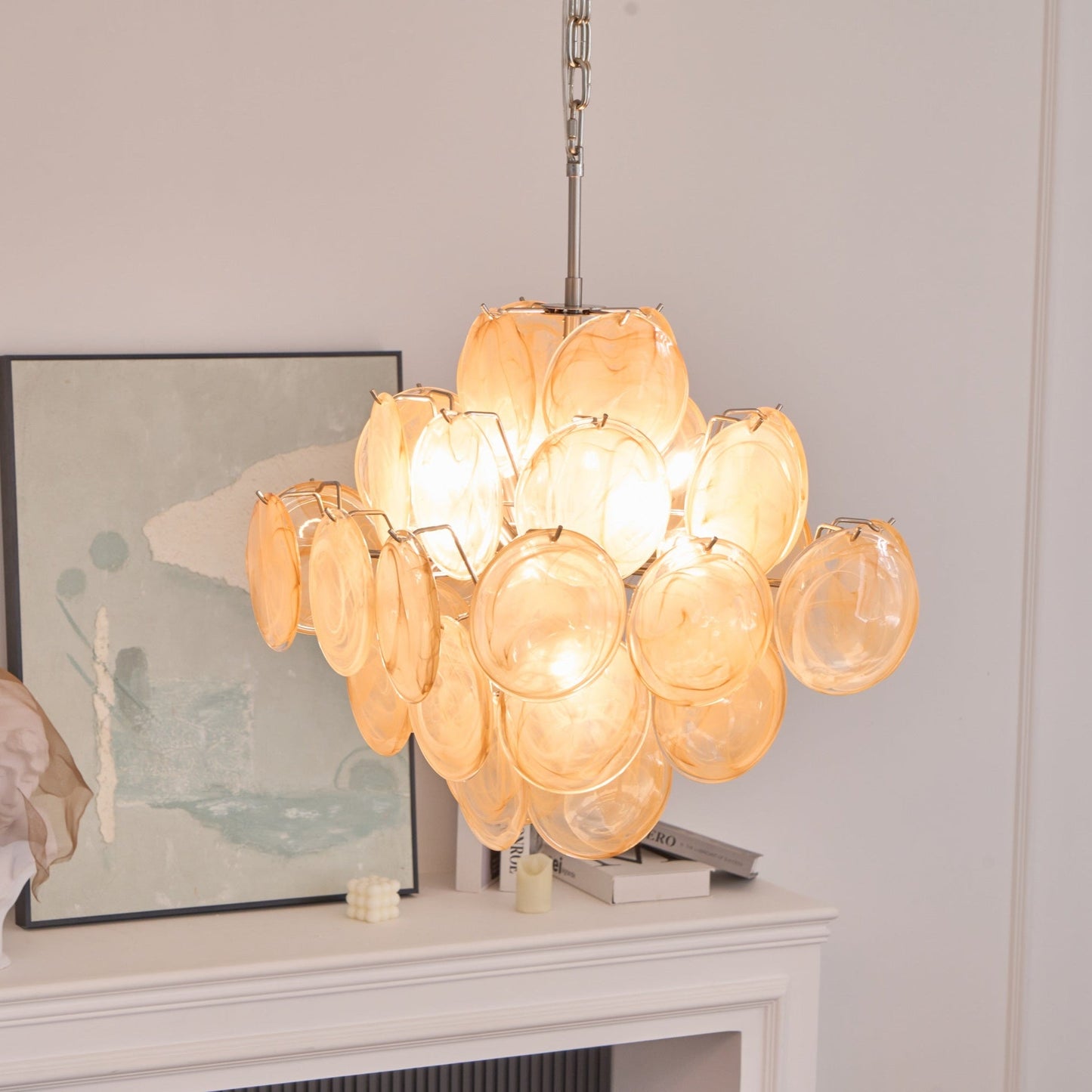 Aurelia Apricot Murano Glass Chandelier - YIOSI