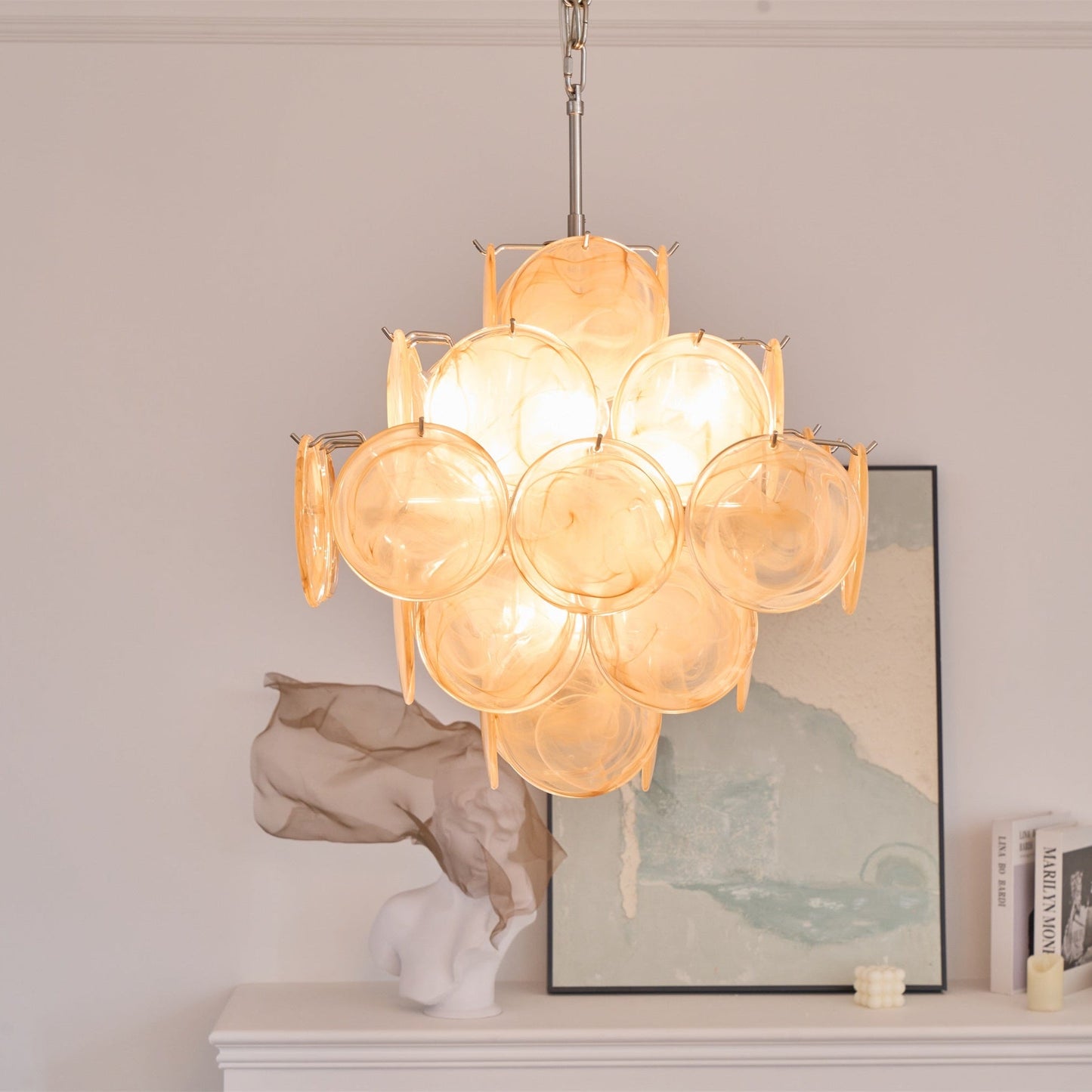 Aurelia Apricot Murano Glass Chandelier - YIOSI