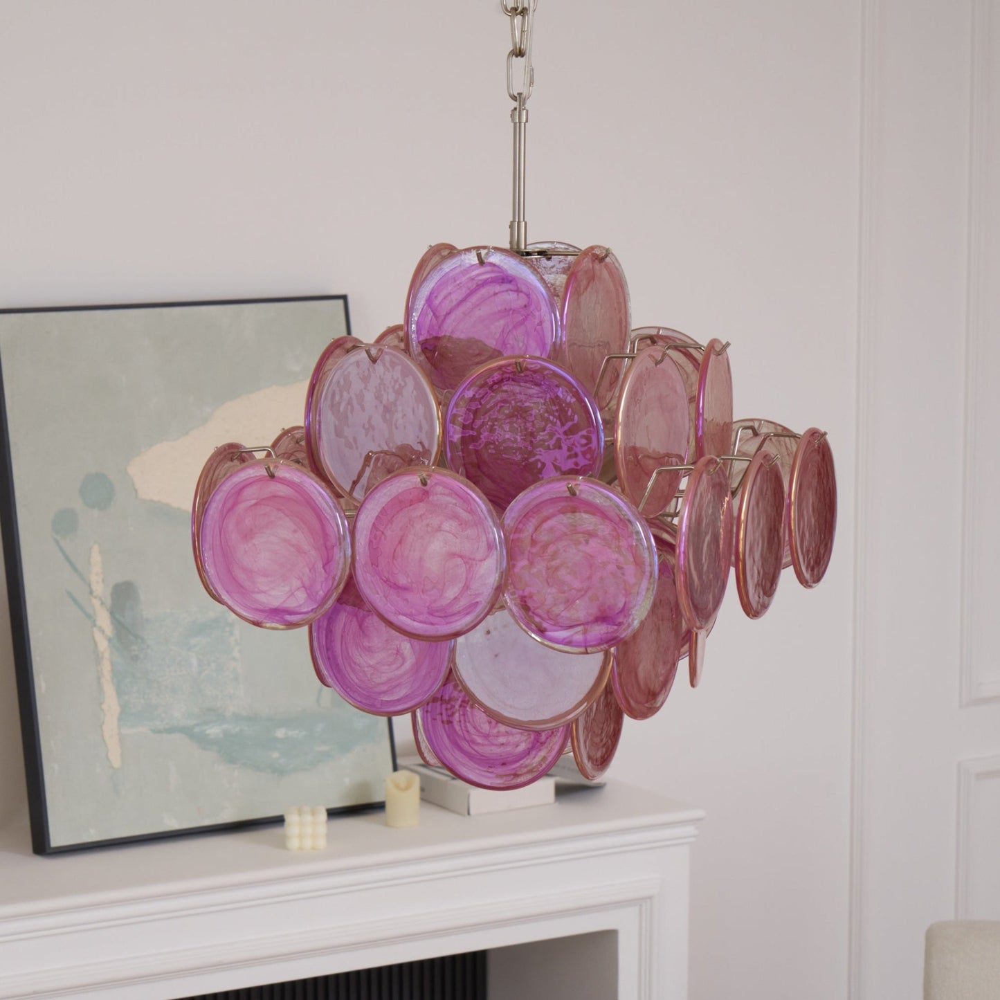Aurelia Pink Murano Glass Chandelier - YIOSI