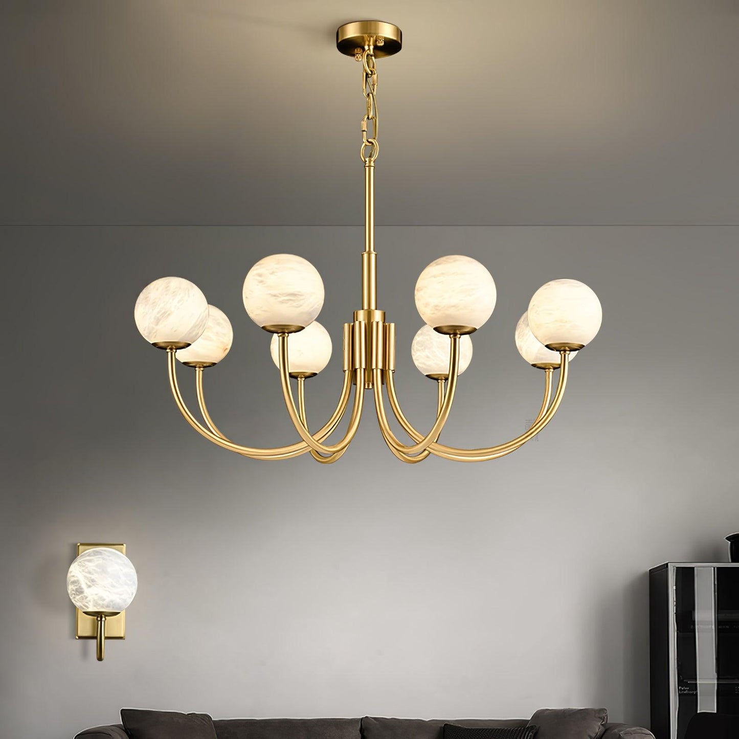 Aurelian Alabaster Globe Chandelier - YIOSI