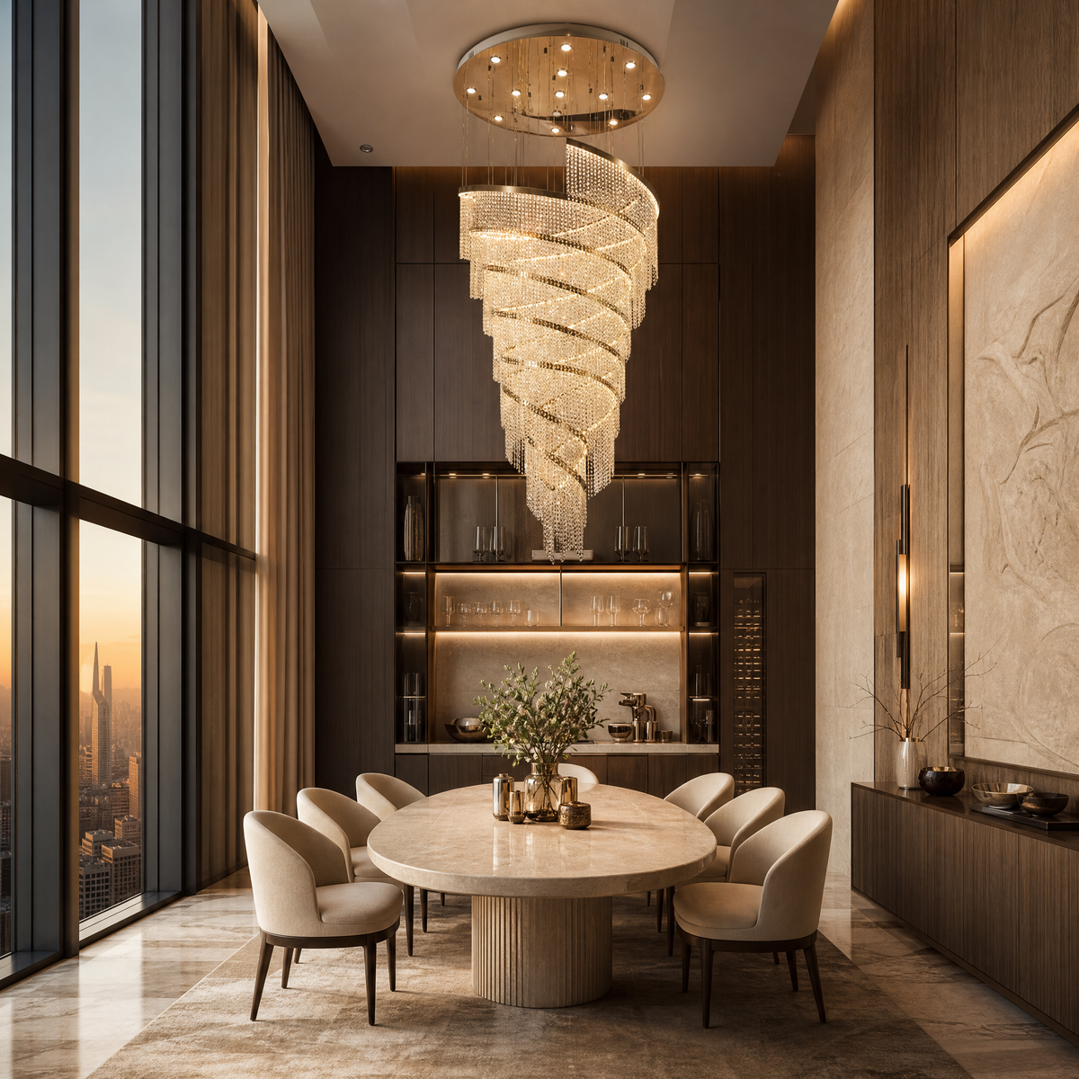 Bacca Crystal Halo Chandelier