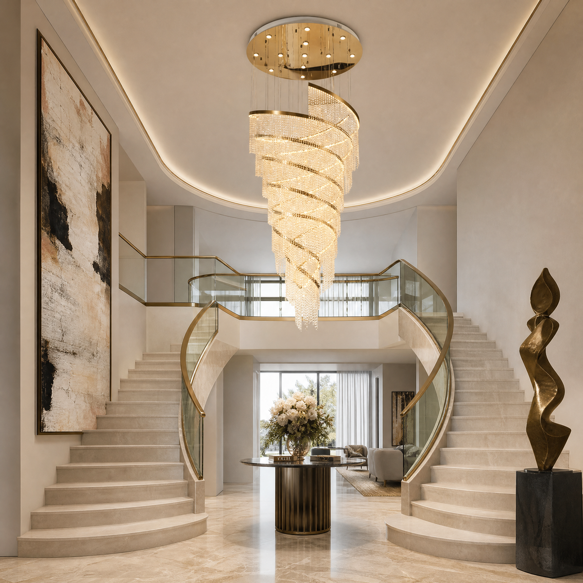 Bacca Crystal Halo Chandelier