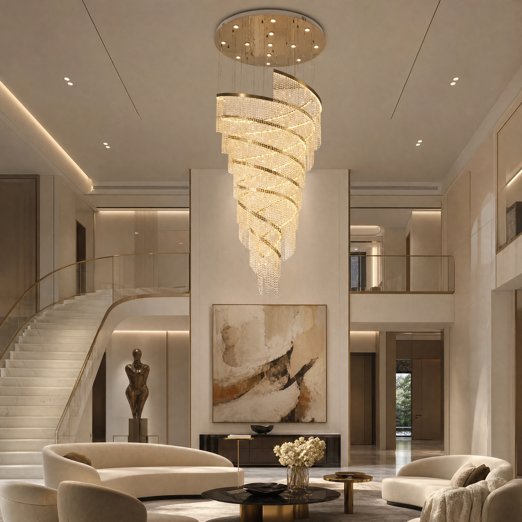 Bacca Crystal Halo Chandelier
