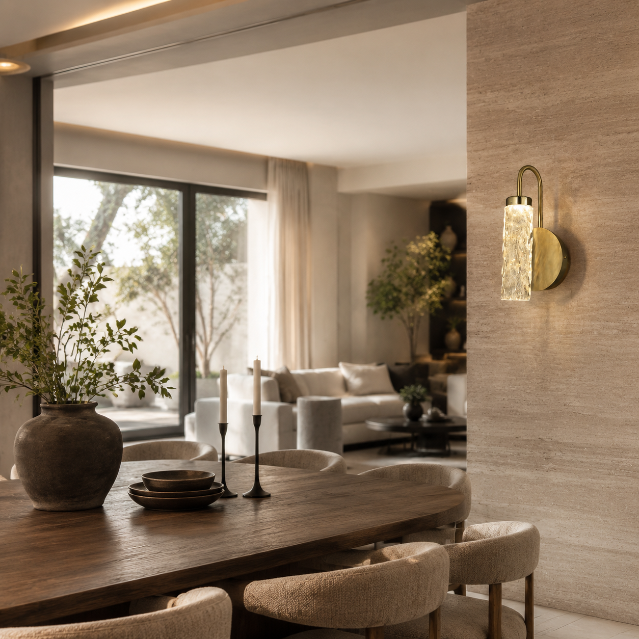 Bamboo Zen Modern Crystal Wall Sconce
