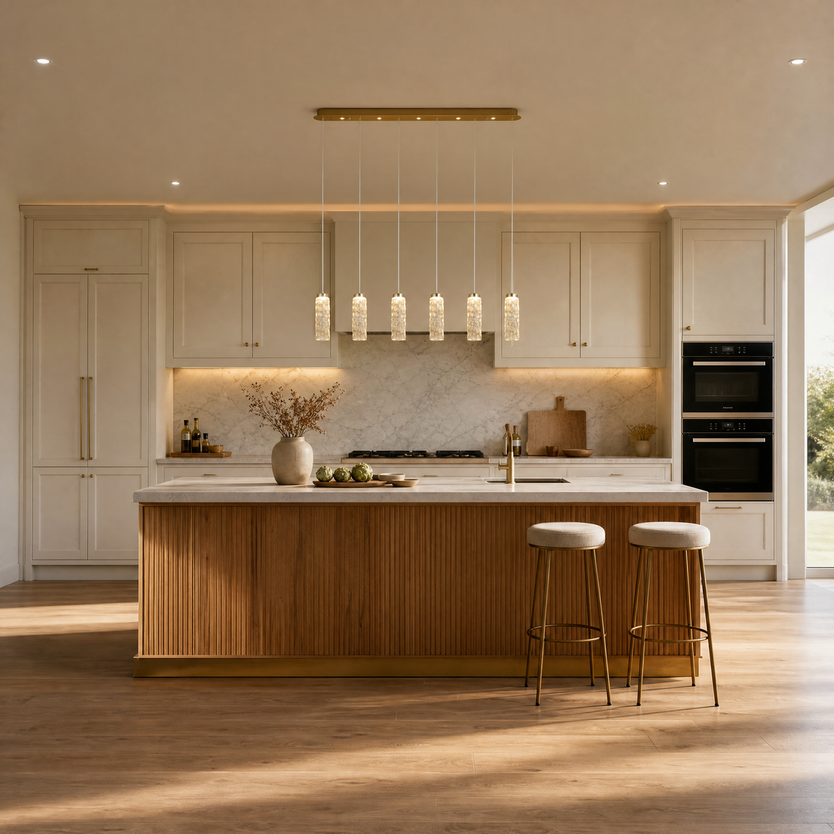 Bamboo Zen Modern Linear Dining Pendant Light