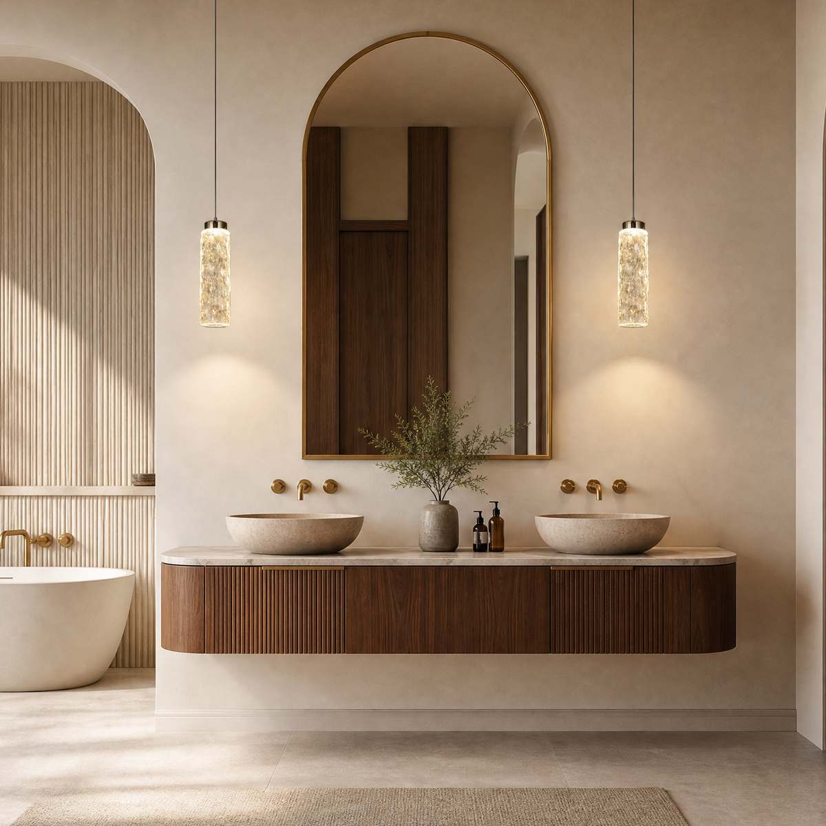 Bamboo Zen Modern Sculptural Pendant Light