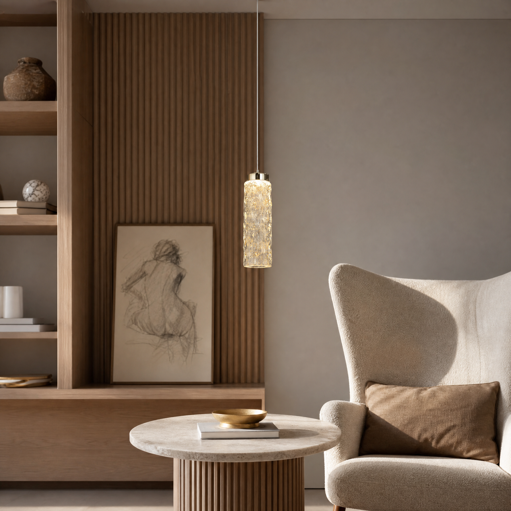 Bamboo Zen Modern Sculptural Pendant Light