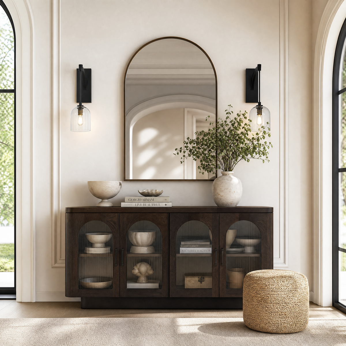 Bell Crystal Wall Sconce Single Pack - Black