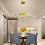 Bertolda Gold Crystal Multi‑Tier LED Chandelier – Elegant Luxury