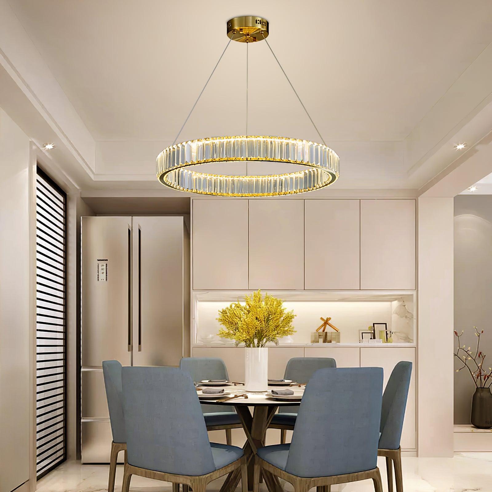 Bertolda Gold Crystal Multi‑Tier LED Chandelier – Elegant Luxury
