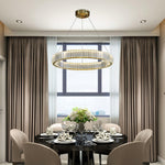 Bertolda Gold Crystal Multi‑Tier LED Chandelier – Elegant Luxury