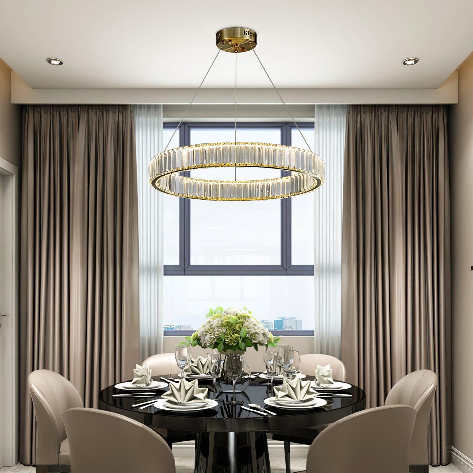 Bertolda Gold Crystal Multi‑Tier LED Chandelier – Elegant Luxury