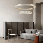 Bertolda Gold Crystal Multi‑Tier LED Chandelier – Elegant Luxury