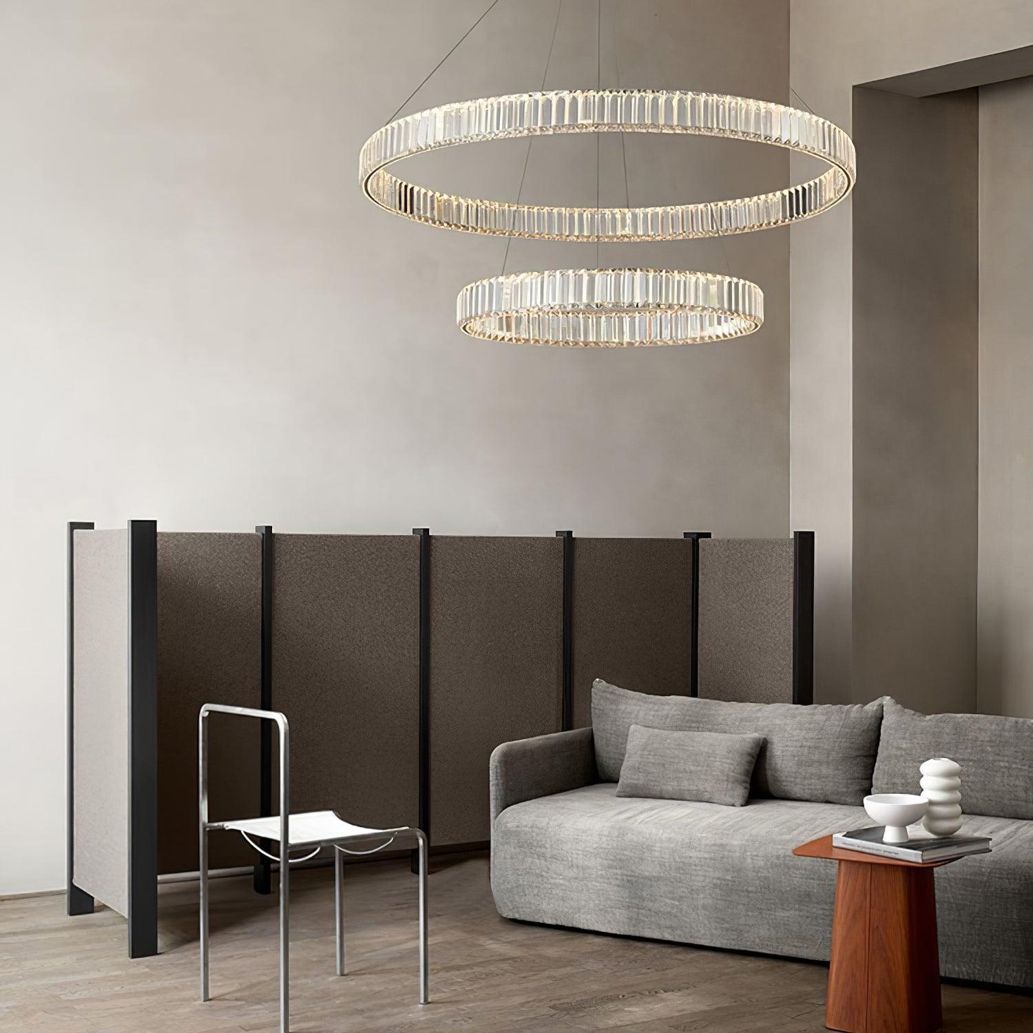 Bertolda Gold Crystal Multi‑Tier LED Chandelier – Elegant Luxury
