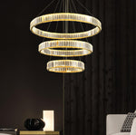 Bertolda Gold Crystal Multi‑Tier LED Chandelier – Elegant Luxury