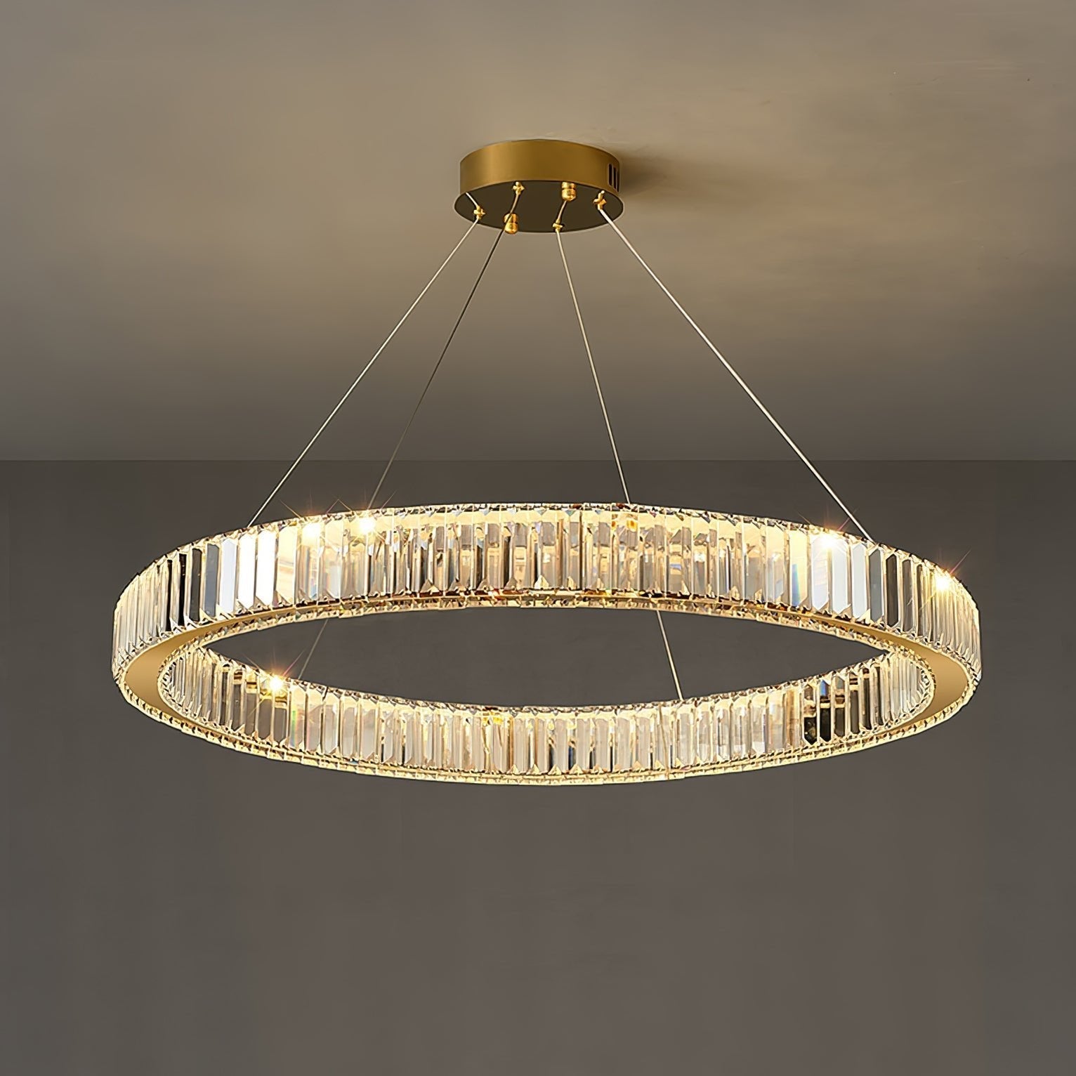Bertolda Gold Crystal Multi‑Tier LED Chandelier – Elegant Luxury