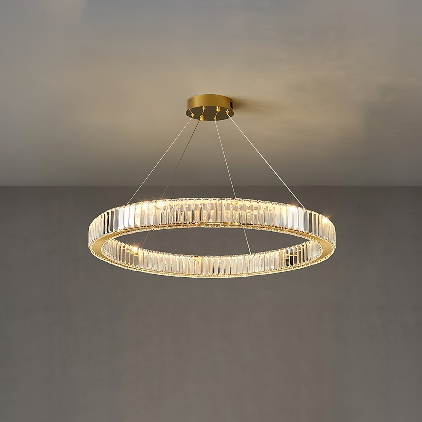 Bertolda Gold Crystal Multi‑Tier LED Chandelier – Elegant Luxury